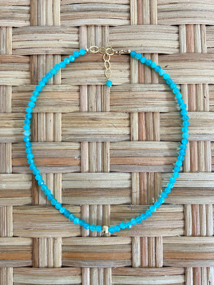 Blue Teal & Gold Layering Necklace