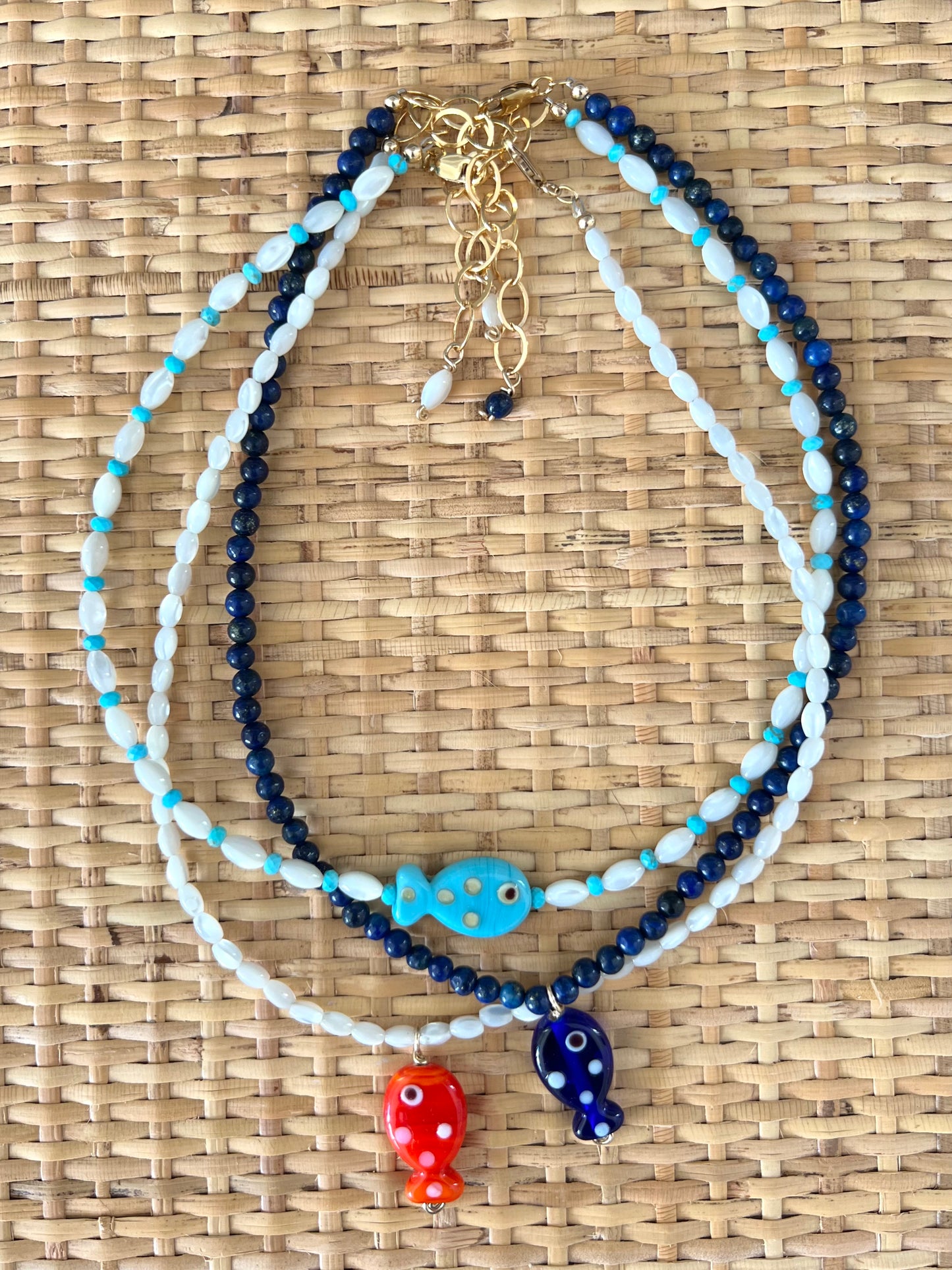 Navy Fish Necklace