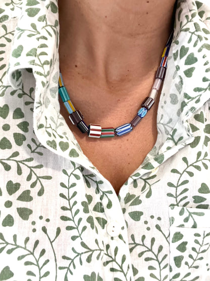 Striped Beaded Necklace