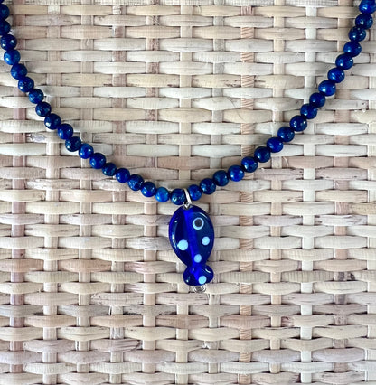 Navy Fish Necklace