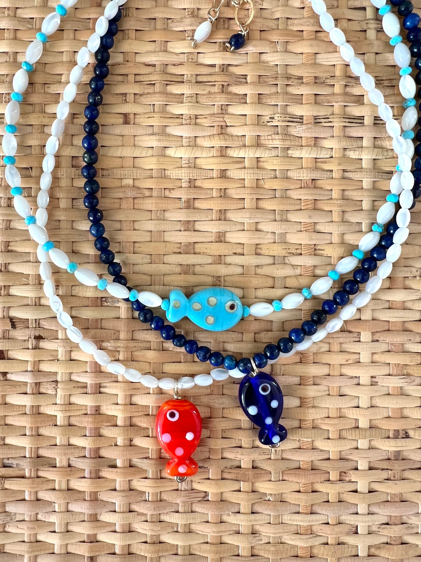 Navy Fish Necklace