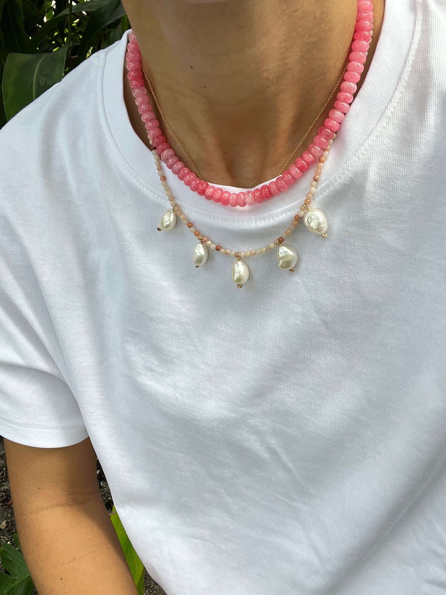 Coral Pink Layering Necklace