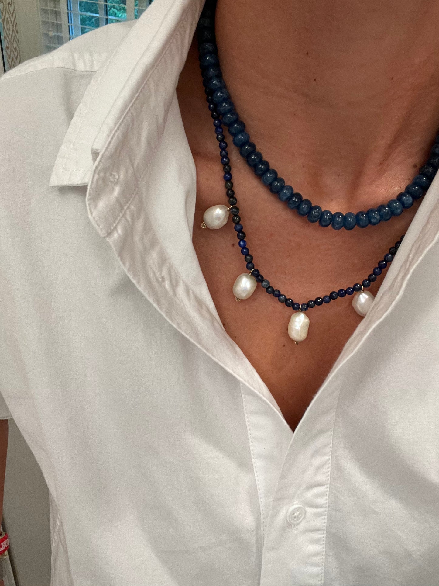 Navy Blue Layering Necklace