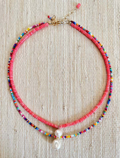 Coral Pearl Necklace