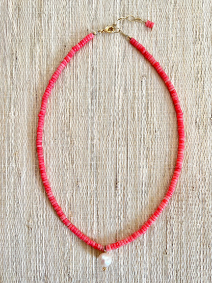 Coral Pearl Necklace