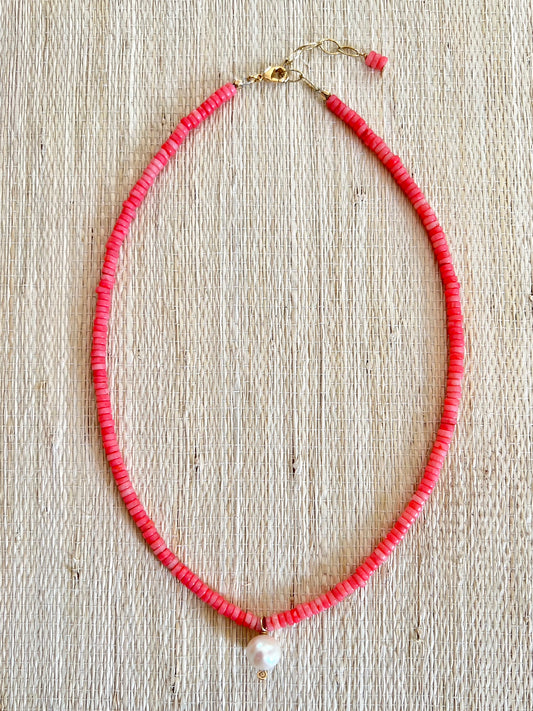 Coral Pearl Necklace