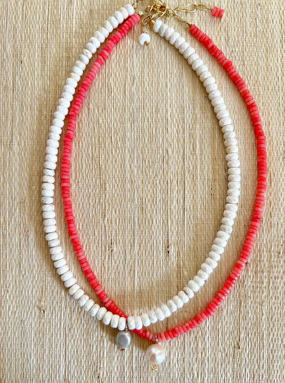 Coral Pearl Necklace