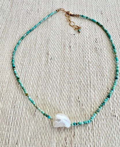 Seafoam Horizontal Pearl Necklace