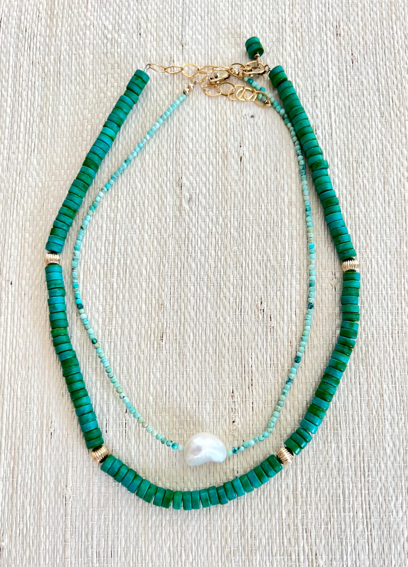 Seafoam Horizontal Pearl Necklace