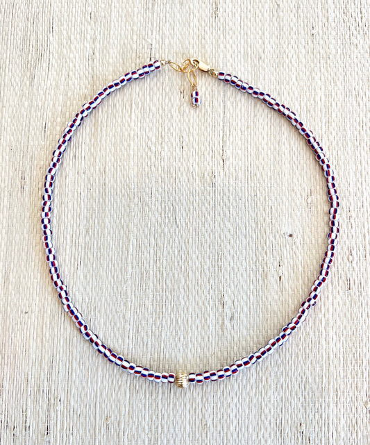 Red, White, Blue & Gold Necklace