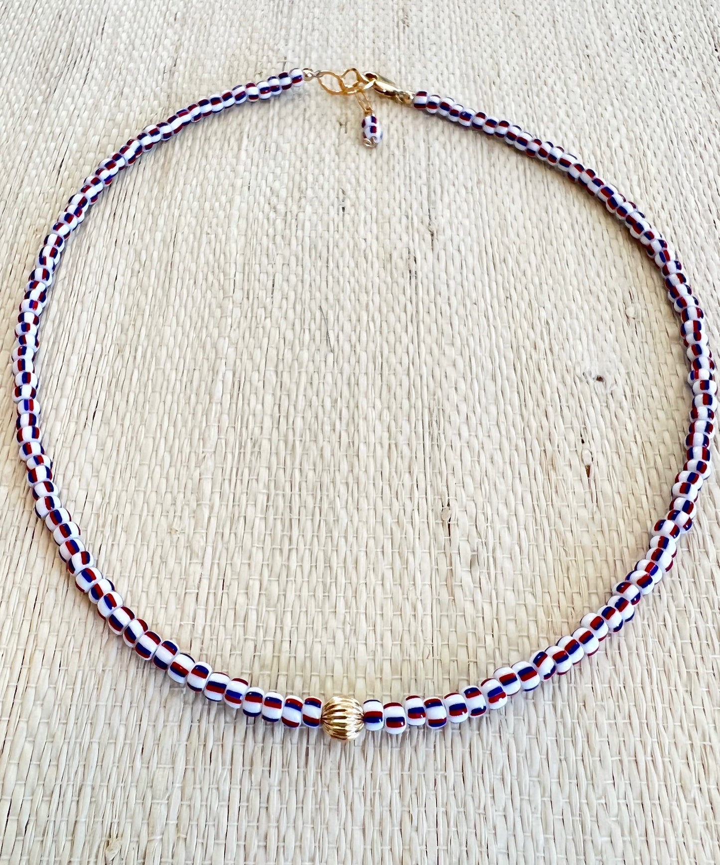 Red, White, Blue & Gold Necklace