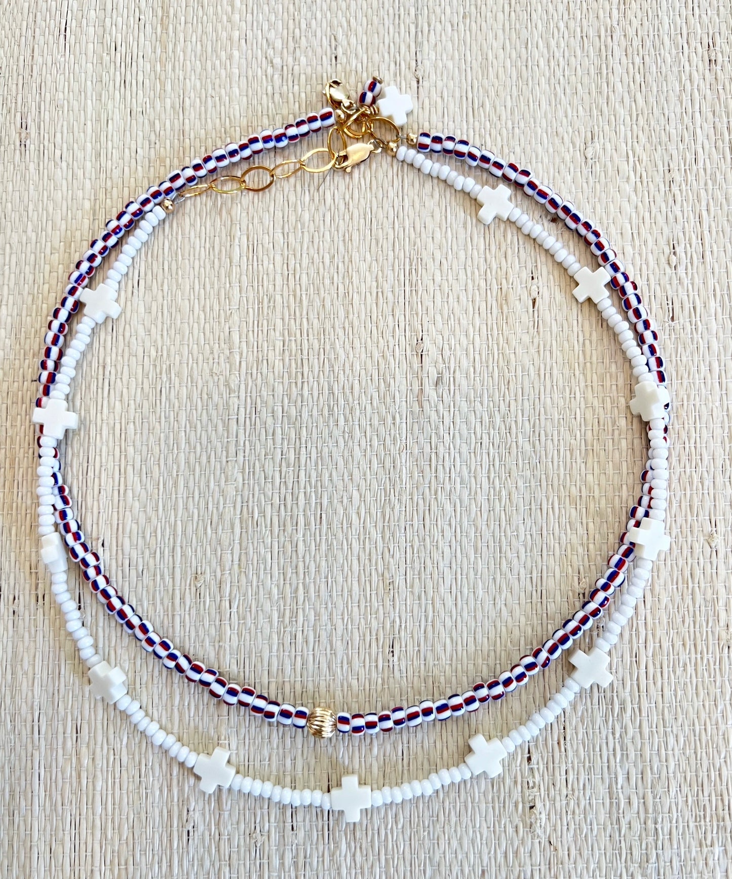 Red, White, Blue & Gold Necklace