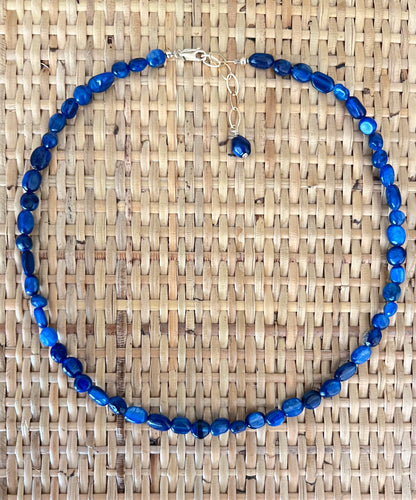 Navy Blue Pebble Layering Necklace