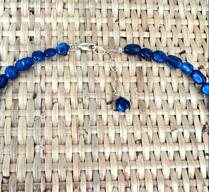 Navy Blue Pebble Layering Necklace