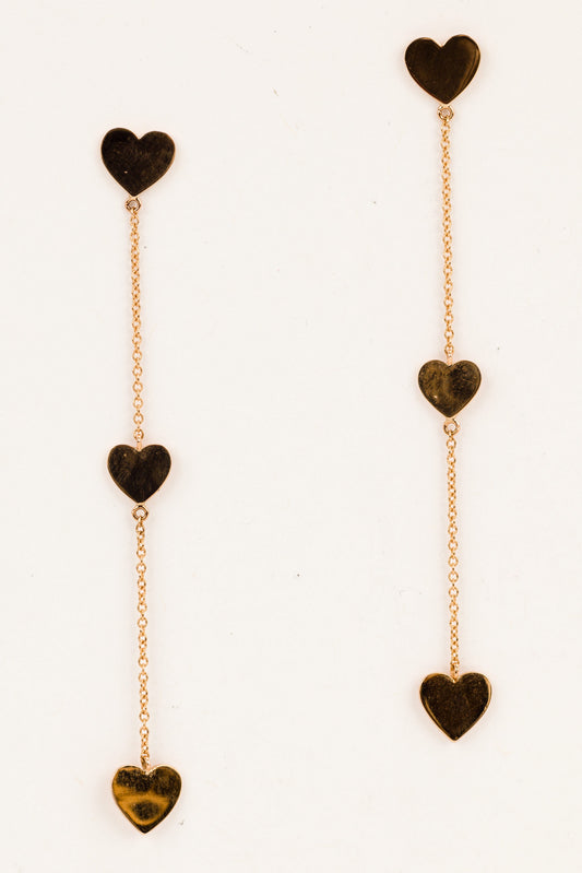 Floating Hearts Drop Earrings