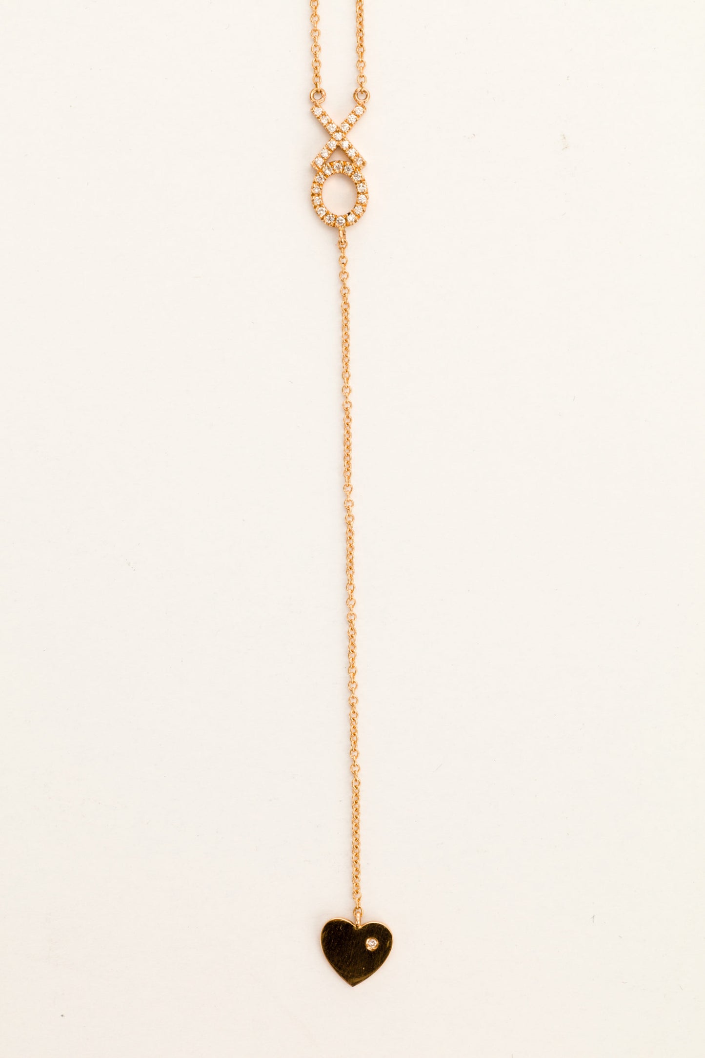 XO & Heart Lariat Necklace