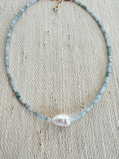 Aqua Pearl Necklace